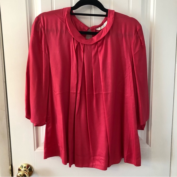 Boden Bella Scoop Neck Pink Silk Blouse Size 16 - Picture 2 of 6